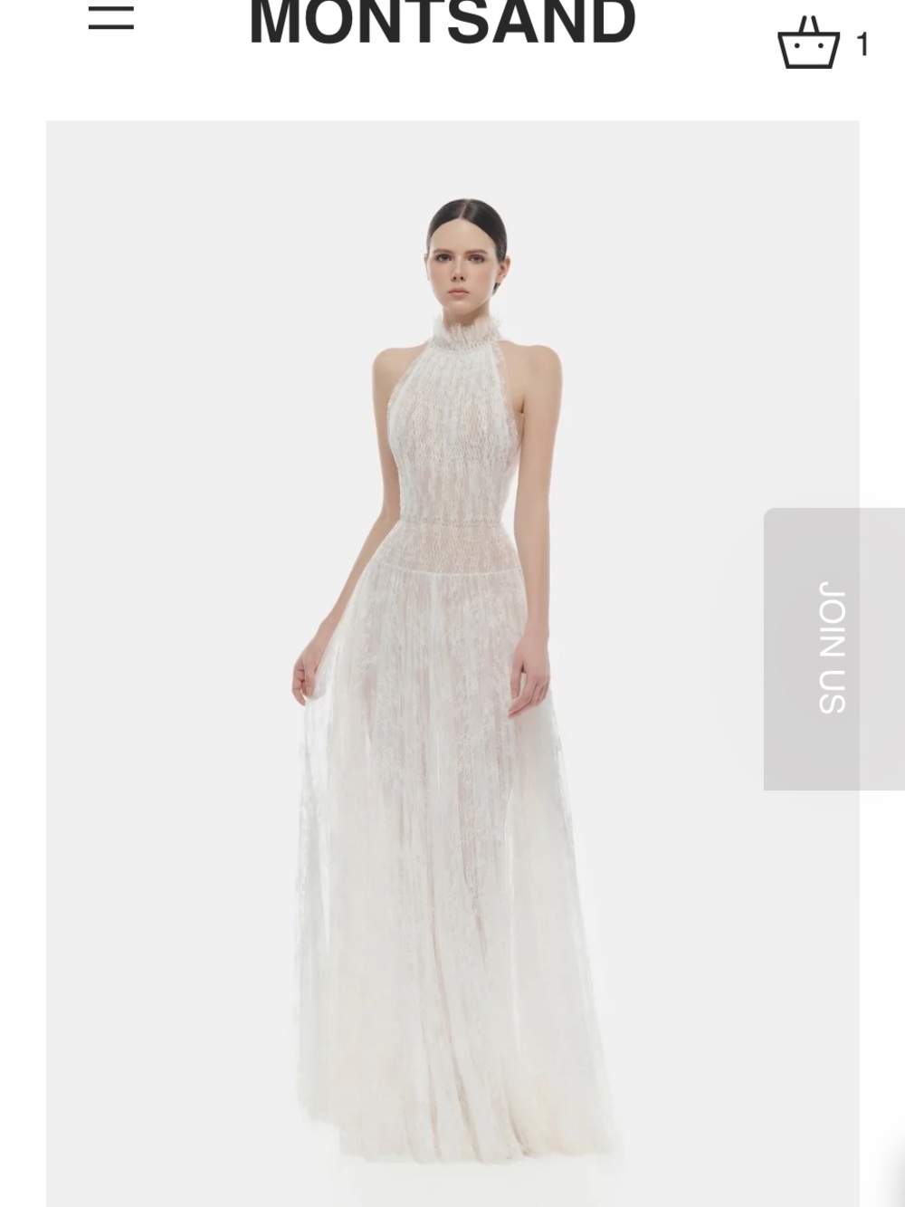 Montsand White Halter Lace Bridal Gown new with tags